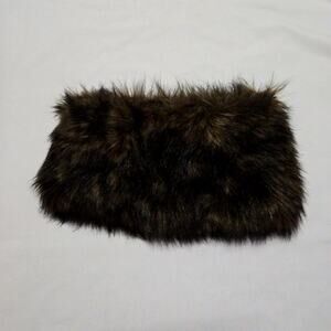 Michael Kors Faux Fur Neck Warmer Chocolate Brown OS Womens Winter Scarf